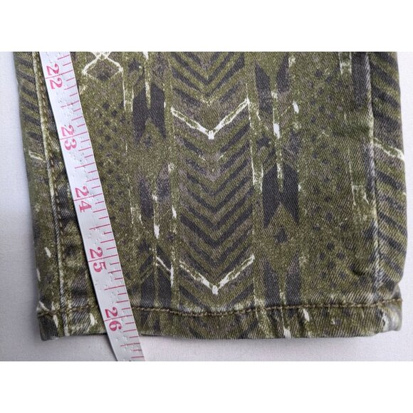 Free People Pants Womens Size 30 Green Aztec Print Ankle Jean - Picture 6 of 9